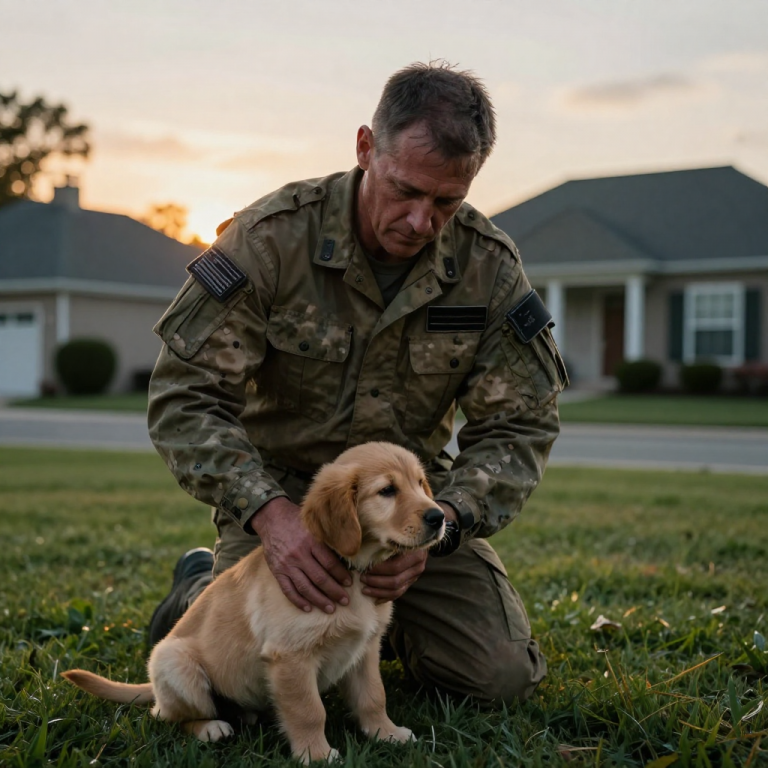 HE SNAPPED THE PUPPY’S NECK, THEN LAUGHED — THE VETERAN NEXT DOOR SAW EVERYTHING AND TOLD HIM TO DO IT AGAIN, THIS TIME TO ME.