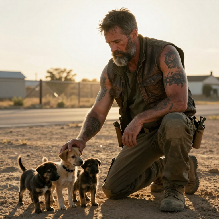 THEY LAUGHED WHILE THROWING ROCKS AT A MOTHER DOG SHIELDING HER PUPPIES, NOT REALIZING A GROUP OF COMBAT VETERANS WAS WATCHING. We didn’t say a word when we parked our bikes, but the way we encircled that trembling family and looked those bullies in the eye made sure they would never hurt another living soul again.