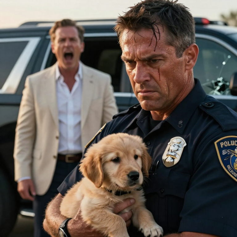 HE SCREAMED ABOUT HIS CUSTOM WINDOW TINT WHILE I PULLED FOUR DYING PUPPIES FROM HIS OVEN ON WHEELS—I TOLD HIM HE WAS LUCKY I WAS ONLY HOLDING A BATON.