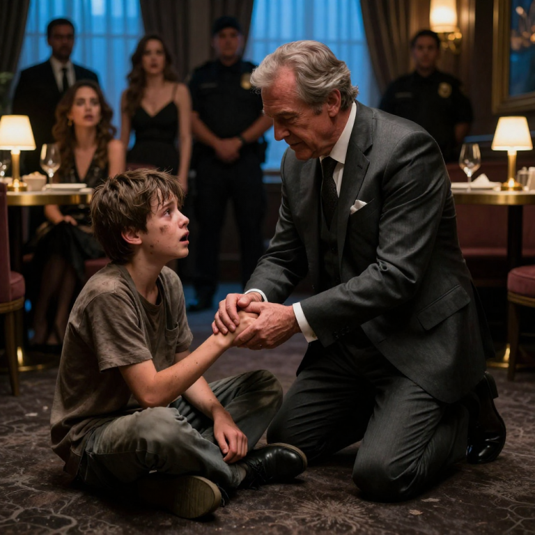 THEY FORCED ME TO SIT ON THE RESTAURANT FLOOR AND BEG FOR WATER WHILE THEY ATE STEAK, BUT THEN THE BILLIONAIRE OWNER KNELT DOWN AND WHISPERED ONE WORD THAT DESTROYED THEM.