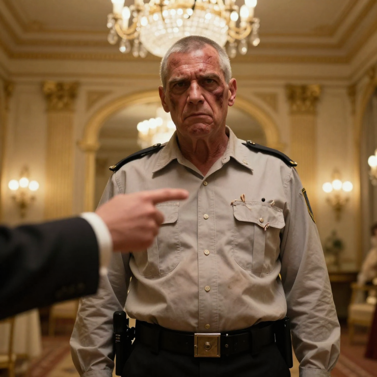 HE LAUGHED AT THE PURPLE HEART PINNED TO MY SECURITY UNIFORM, CALLING IT A “FAKE TOY FOR LOSERS,” AND TORE IT OFF MY CHEST WHILE THE CROWD WATCHED IN SILENCE. I DIDN’T FLINCH, EVEN AS THE SHAME BURNED MY SKIN, BECAUSE I KNEW DISCIPLINE WAS THE ONLY THING KEEPING ME FROM BREAKING HIM. BUT WHEN THE ROOM SUDDENLY WENT COLD AND HIS FATHER WALKED IN, THE SMUG GRIN ON THE BOY’S FACE DISSOLVED INTO PURE TERROR AS HE REALIZED HE HAD JUST ASSAULTED THE MAN HIS FATHER CALLS “COMMANDER.”