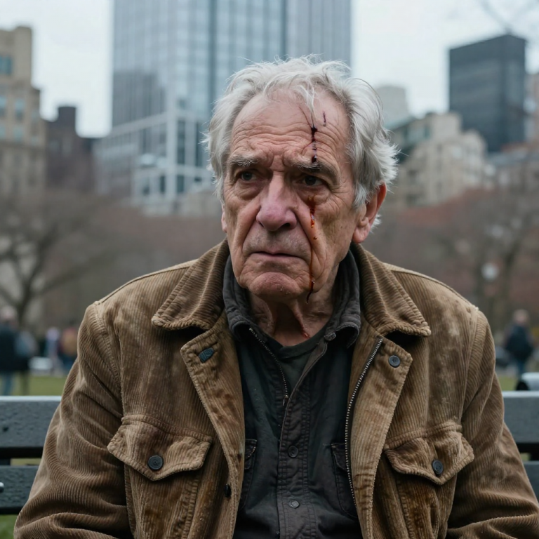 THEY POURED LEFTOVER SODA ON MY HEAD BECAUSE I LOOKED HOMELESS, LAUGHING AS THE STICKY DARK LIQUID RUINED THE ONLY PHOTO I HELD IN MY HANDS. ‘YOU SMELL LIKE A DUMPSTER,’ THE YOUNG MAN SPAT, NOT REALIZING THE PARK BENCH I SAT ON WAS BUILT WITH MY DONATION, OR THAT THE SKYSCRAPER LOOMING BEHIND US WAS MINE. THEN HIS FATHER ARRIVED, PALE AS A GHOST, AND DIDN’T HELP HIS SON—HE STRUCK HIM IN PURE, TREMBLING TERROR.
