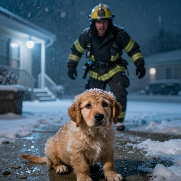 HE LAUGHED AS THE ICE FORMED ON THE PUPPY’S FUR, THINKING THE BLIZZARD WOULD HIDE HIS CRUELTY, BUT HE DIDN’T SEE ME WATCHING FROM THE DARKNESS. It was ten degrees below zero when I saw my neighbor drag his terrified dog into the yard and turn the hose on him, soaking his coat before locking him out in the snowstorm to freeze. He thought he was untouchable behind his high fence and expensive security system, but he didn’t know that I was standing twenty feet away, and I had just finished a twenty-four-hour shift as a firefighter that taught me exactly how to break down a locked door.