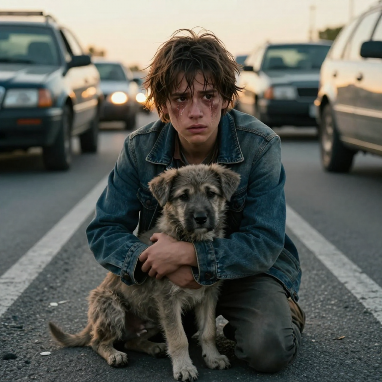 I SLAMMED MY BRAKES AT SEVENTY MILES PER HOUR ON THE BUSIEST INTERSTATE IN THE CITY, RISKING A MASSIVE PILEUP BECAUSE A TINY BALL OF FUR WAS SHIVERING AGAINST THE CONCRETE MEDIAN, AND WHEN THE DRIVER BEHIND ME SCREAMED THAT I WAS GOING TO JAIL FOR STOPPING TRAFFIC, I HELD THE TREMBLING PUPPY AGAINST MY CHEST AND WHISPERED, “THEN TAKE US BOTH, BECAUSE I AM NOT LEAVING HIM HERE TO DIE ALONE.”