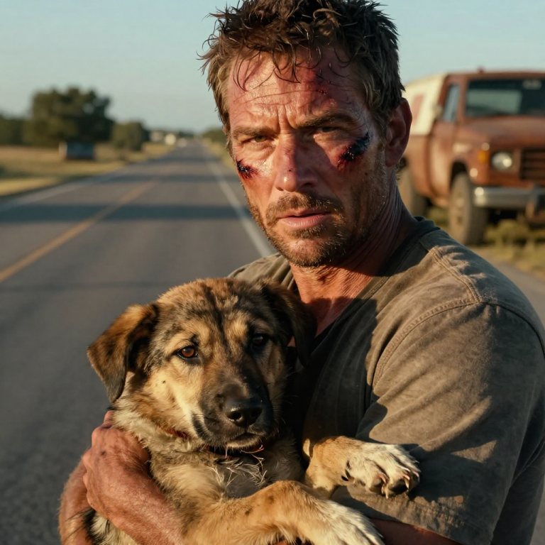THEY LAUGHED WHILE DRAGGING THE SCREAMING DOG BEHIND THEIR BIKES ON THE ASPHALT, THINKING NO ONE COULD TOUCH THEM, UNTIL I BLOCKED THE ROAD WITH MY TRUCK AND SHOWED THEM WHAT HAPPENS WHEN YOU CROSS A MAN WHO HAS NOTHING LEFT TO LOSE.