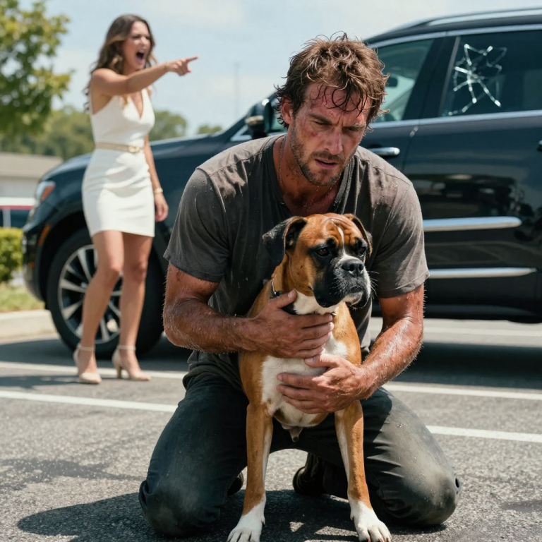 SHE CARED MORE ABOUT THE SHATTERED GLASS OF HER LUXURY SUV THAN THE LIFE FADING FROM HER DOG’S EYES.