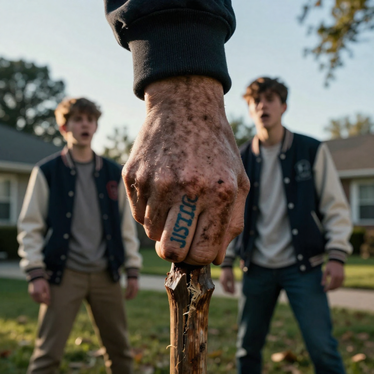 THEY WERE LAUGHING WHILE THEY POKED THE CHAINED DOG WITH SHARPENED STICKS, NOT REALIZING THE MAN WATCHING FROM THE SIDEWALK HAD SPENT TEN YEARS IN A CELL PRAYING FOR A MOMENT EXACTLY LIKE THIS TO TEST HIS RESOLVE. I DIDN’T HAVE TO RAISE MY FIST TO MAKE THEM STOP; I JUST WALKED INTO THE YARD, LET THEM SEE THE WORD ‘JUSTICE’ FADED ON MY KNUCKLES, AND SNAPPED THEIR WEAPON IN HALF WITH A LOOK THAT PROMISED A LIFETIME OF NIGHTMARES.