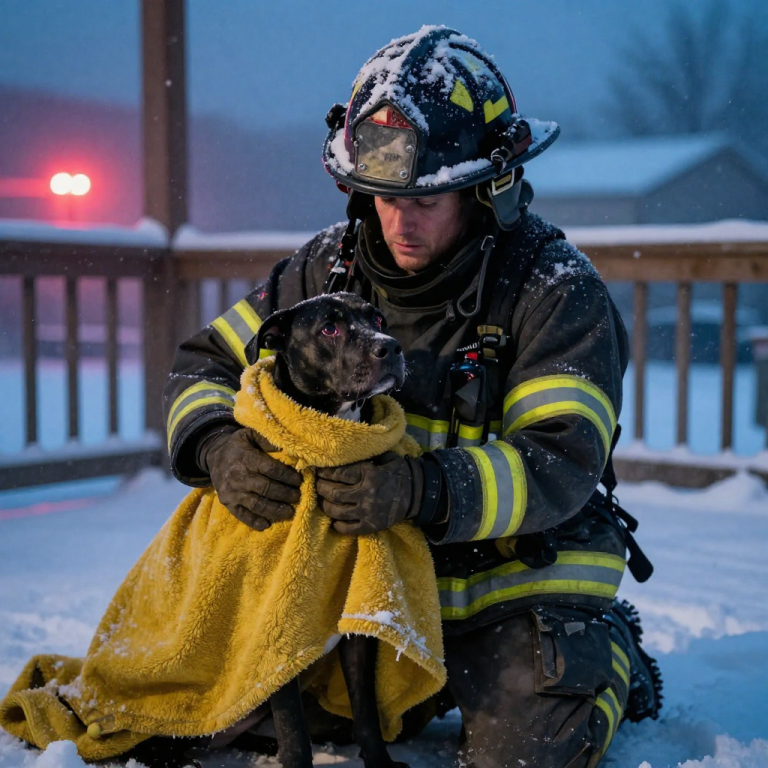 THEY LEFT HIM TIED TO THE RAILING IN THE BLIZZARD LAUGHING WHILE HE FROZE, BUT WHEN THE RED LIGHTS FLOODED THE DRIVEWAY, THE LAUGHTER TURNED TO SILENCE.