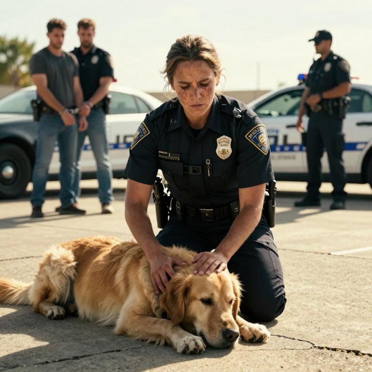 HE LAUGHED WHILE HIS DOG COOKED ON THE CONCRETE IN 100-DEGREE HEAT, BUT THE LAUGHTER STOPPED WHEN THE SQUAD CARS BLOCKED HIS DRIVEWAY AND AN OFFICER CUT THE CHAIN.