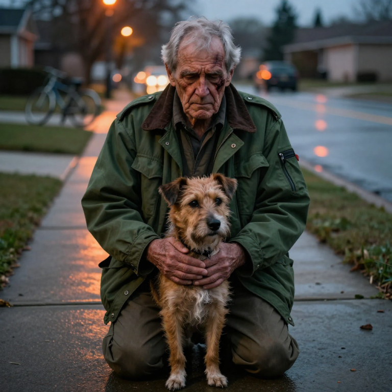 THEY HELD A LIGHTER TO THE SHIVERING DOG’S TAIL, LAUGHING AS THEY SCREAMED “LIGHT IT UP,” UNTIL THE SILENT MAN WITH THE BURNED FACE STEPPED INTO THE CIRCLE AND MADE THEM FREEZE WITH A SINGLE LOOK.