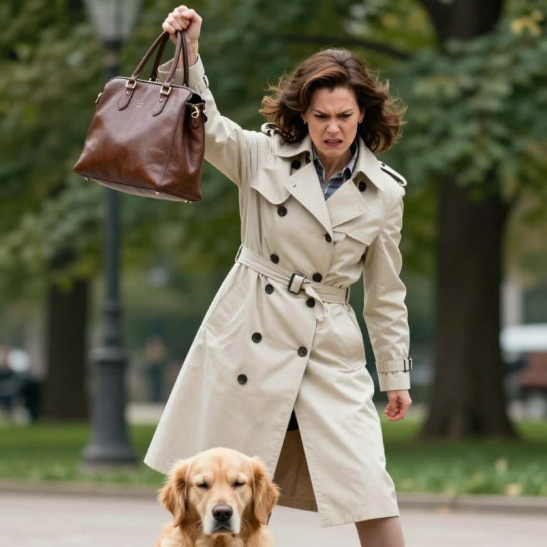 SHE STRUCK HER GOLDEN RETRIEVER WITH A HEAVY PURSE FOR BARKING, THINKING HER MONEY BOUGHT SILENCE, BUT SHE DIDN’T KNOW THE MAN WATCHING WAS A RETIRED DETECTIVE WHO HAD ALREADY STARTED RECORDING HER DOWNFALL.