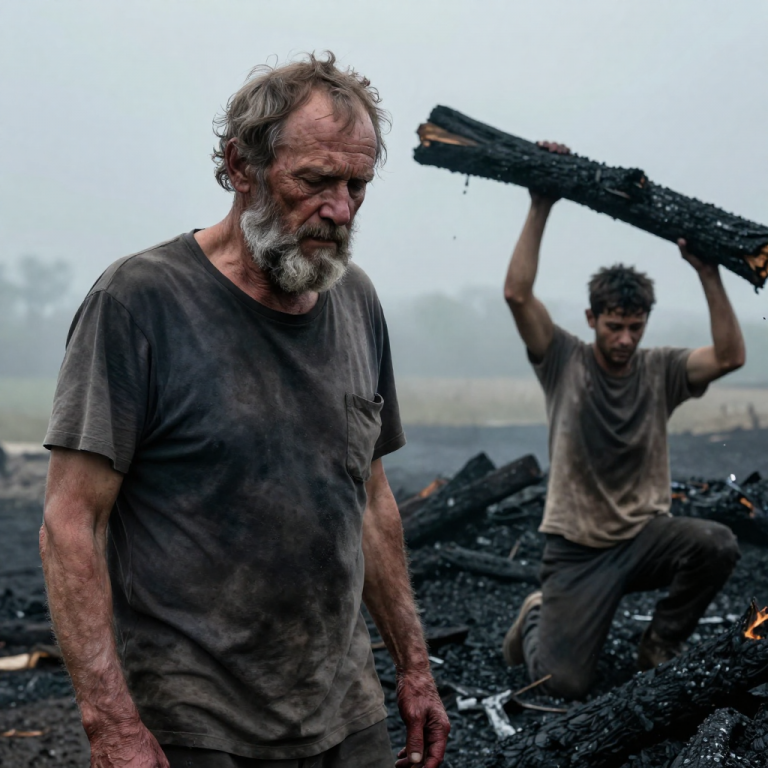 I SPAT AT HIS FEET WHILE MY LIFE BURNED TO ASH, SCREAMING THAT GOD HAD ABANDONED ME, BUT HE DIDN’T PREACH—HE JUST REACHED INTO THE FIRE WITH BARE HANDS TO SAVE WHAT I COULD NOT.