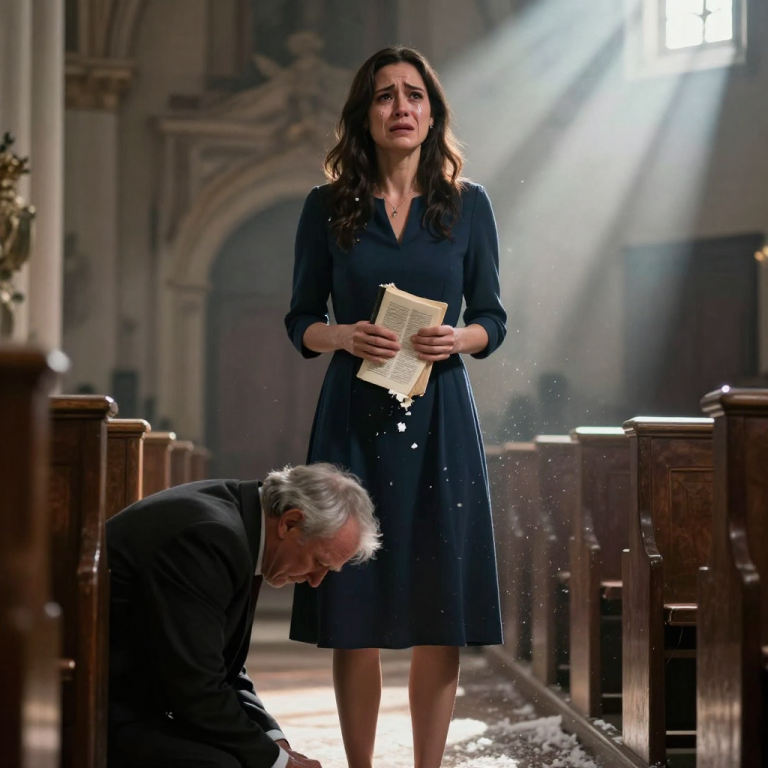 I STOOD BEFORE THE SILENT CONGREGATION AND TORE THE HOLY BOOK TO SHREDS, SCREAMING THAT GOD WAS A LIAR FOR TAKING MY SON, BUT THE PASTOR DIDN’T CALL FOR SECURITY—HE KNELT IN THE DEBRIS WEEPING WITH ME AND WHISPERED A SECRET THAT CHANGED EVERYTHING.