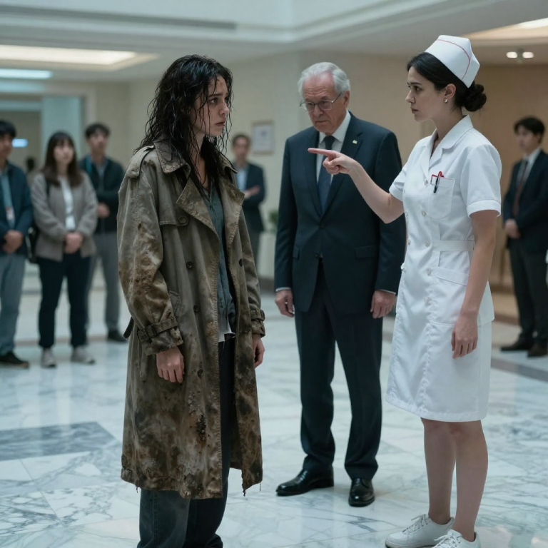 THE HEAD NURSE SAID I WAS POLLUTING THE AIR AND DRAGGED ME TOWARD THE EXIT, BUT HER FACE WENT GHOST-WHITE WHEN THE HOSPITAL DIRECTOR BOWED AND KISSED MY DIRTY HAND.