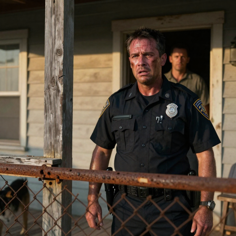 I STOOD ON THE PORCH SMELLING ROAST CHICKEN WHILE SIX PUPPIES STARVED FEET AWAY, THEIR RIBS CUTTING THROUGH THEIR SKIN LIKE KNIVES. THE WATER BOWL WAS DRY AS BONE, A DUSTY TESTAMENT TO CRUELTY, AND WHEN THE OWNER FINALLY OPENED THE DOOR WIPING GREASE FROM HIS CHIN, I DIDN’T REACH FOR MY CITATION PAD. I REACHED FOR MY RADIO, MY HAND SHAKING NOT WITH FEAR, BUT WITH A RAGE SO WHITE-HOT I KNEW I WAS ABOUT TO RISK MY BADGE TO SAVE THEM.