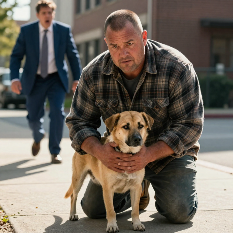 HE LAUGHED AS HE KICKED THE STARVING DOG, THINKING HIS EXPENSIVE SUIT MADE HIM UNTOUCHABLE, BUT HIS SMILE VANISHED THE MOMENT A SCARRED VETERAN GRABBED HIS SHOULDER AND WHISPERED A WARNING THAT FROZE THE ENTIRE STREET IN SILENCE.