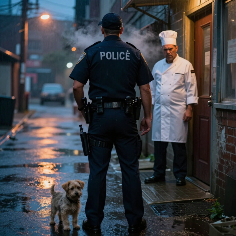 HE POURED BOILING WATER ON THE SIDEWALK TO BURN A STARVING PUPPY, LAUGHING AS THE STEAM ROSE AROUND ITS PAWS, BUT HE DIDN’T NOTICE ME WATCHING FROM THE SHADOWS UNTIL I STEPPED BETWEEN THEM. I SWORE AN OATH TO UPHOLD THE LAW, BUT IN THAT MOMENT, LOOKING AT THE TERROR IN THOSE TINY EYES, I WAS READY TO LOSE MY BADGE JUST TO TEACH HIM WHAT IT MEANS TO PREY ON THE HELPLESS.