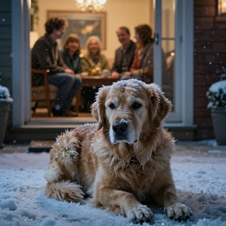 THEY TURNED UP THE TV SO THEY WOULDN’T HEAR HIM SCRATCHING AT THE DOOR, BUT WHEN I SAW THE ICE SEALING HIS EYES SHUT, I DIDN’T JUST KNOCK—I KICKED THE DOOR OPEN.