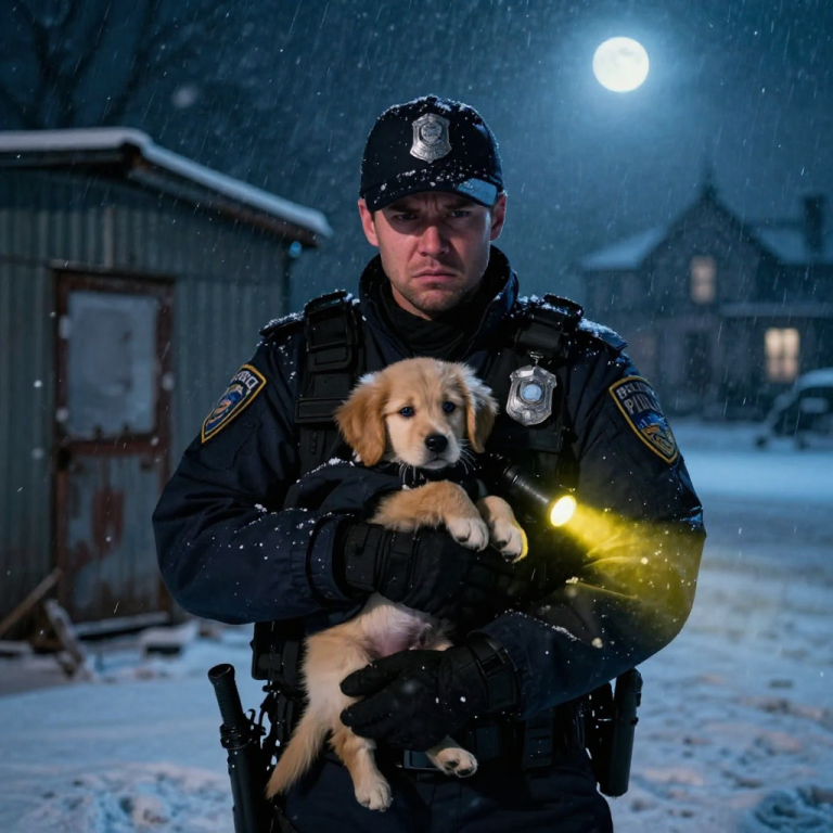 I TORE OFF MY UNIFORM TO KEEP THEM ALIVE IN THE BLIZZARD, AND WHEN THE OWNER FINALLY SHOWED UP SMILING, I REALIZED THE STORM WASN’T THE COLDEST THING IN THIS TOWN.