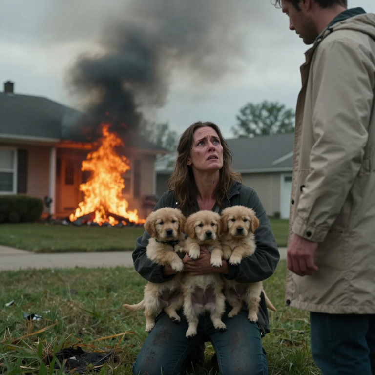 I SAW HIM CALMLY TURN THE KEY IN THE DEADBOLT WHILE THICK BLACK SMOKE POURED FROM THE EAVES, TRAPPING THE MOTHER AND HER THREE PUPPIES INSIDE THE INFERNO. WHEN I SCREAMED AND LUNGED FOR THE HANDLE, HE BLOCKED MY PATH WITH A COLD STARE AND SAID, ‘IT’S BETTER THIS WAY,’ FORCING ME TO SHOVE HIM INTO THE BUSHES AND DIVE INTO THE HEAT BEFORE THE ROOF COLLAPSED.