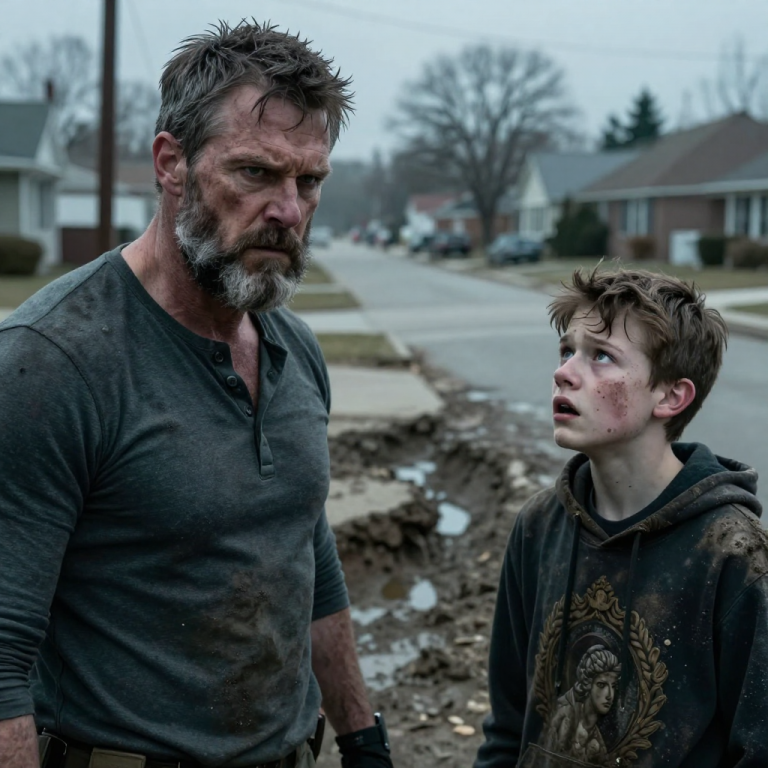 I WATCHED IN HORROR AS THEY LAUGHED AND KICKED THE HELPLESS STRAY INTO THE FREEZING MUD, THINKING NO ONE WOULD STOP THEM IN OUR QUIET CUL-DE-SAC. BUT WHEN MY NEIGHBOR SILAS—A RECLUSIVE VETERAN WHO HADN’T SPOKEN A WORD IN YEARS—STEPPED OFF HIS PORCH WITH A LOOK OF COLD, CALCULATED FURY, THE SILENCE THAT FOLLOWED WAS LOUDER THAN ANY SCREAM.