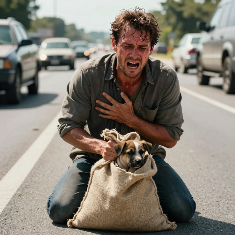 I WATCHED THE BLACK SUV TOSS A WRIGGLING BAG ONTO THE HIGHWAY AT 70 MPH, AND AFTER I SPRINTED THROUGH DEADLY TRAFFIC TO SAVE THEM, I SWORE THAT THE POWERFUL MAN BEHIND THE WHEEL WOULD LOSE EVERYTHING.