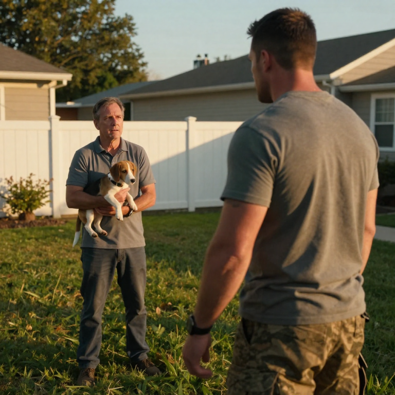 HE LAUGHED AS THE PUPPY WENT LIMP IN HIS HANDS, THINKING THE FENCE HID HIS CRUELTY, BUT HE DIDN’T KNOW THE MAN NEXT DOOR WAS A RETIRED SPECIAL FORCES OPERATIVE RECORDING EVERY SECOND. THE SILENCE THAT FOLLOWED WASN’T PEACE—IT WAS THE CALM BEFORE I WALKED THROUGH HIS GATE TO TEACH HIM WHAT DISCIPLINE REALLY MEANS.