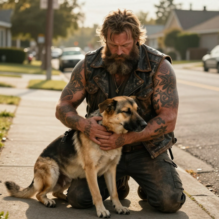THEY LAUGHED AS THE OLD DOG COLLAPSED ON THE MELTING ASPHALT, THE CHAIN TIGHT AROUND HIS NECK LIKE A NOOSE, UNTIL I KILLED THE ENGINE OF MY BIKE, STEPPED INTO THEIR PATH, AND WHISPERED THE PROMISE THAT TURNED THEIR SMUG GRINS INTO PURE TERROR.