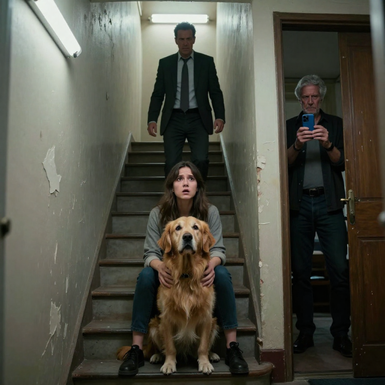 HE KICKED MY CRYING DOG DOWN THE STAIRS OVER A SPILLED BOWL, BUT HIS RAGE TURNED TO TERROR WHEN THE RETIRED DETECTIVE NEXT DOOR STEPPED OUT WITH A CAMERA.