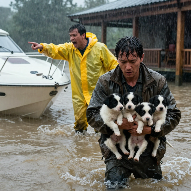 HE SCREAMED ‘THAT HULL COST EIGHTY THOUSAND DOLLARS’ WHILE THE RIVER SWALLOWED HIS PORCH, BUT I BURIED MY SHOULDER IN HIS CHEST BEFORE HE COULD STOP ME FROM CUTTING THE ROPE.