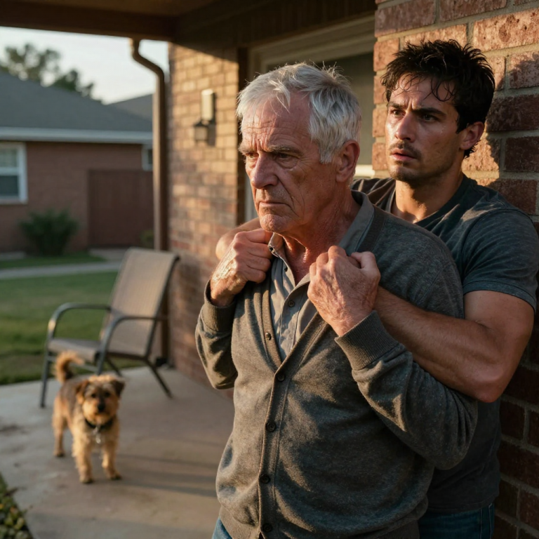 HE LAUGHED WHILE CRUSHING THE HELPLESS DOG AGAINST THE WALL, BUT THE SILENCE THAT FOLLOWED WHEN THE OLD VETERAN GRABBED HIS THROAT WAS DEAFENING.