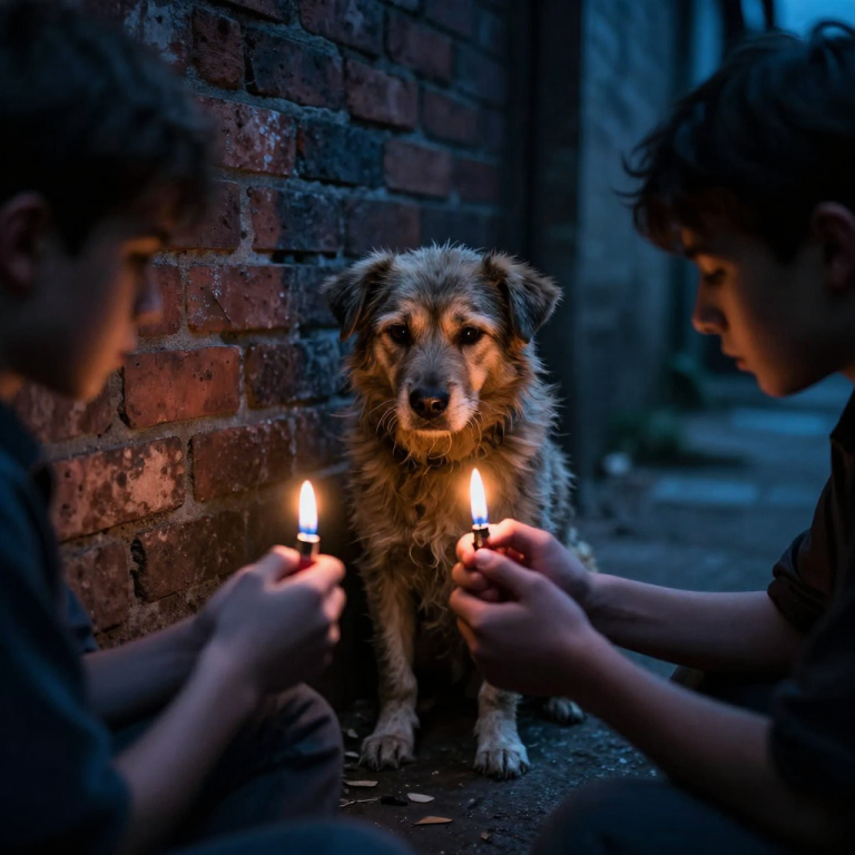 THEY LAUGHED WHILE TYING EXPLOSIVES TO A TREMBLING DOG, BUT WHEN I SLAMMED THEIR LEADER INTO THE PAVEMENT, THE LAUGHTER DIED FOREVER.