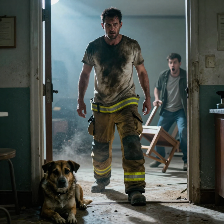HE SLAMMED THE CHAIR DOWN INCHES FROM THE DOG’S HEAD JUST TO SEE IT FLINCH, LAUGHING AT THE TERROR IN ITS EYES, BUT WHEN HE RAISED HIS FIST TO STRIKE AGAIN, I DIDN’T WAIT FOR THE POLICE—I KICKED THE DOOR IN BECAUSE I KNEW IF I HESITATED, THERE WOULD BE NOTHING LEFT TO SAVE.