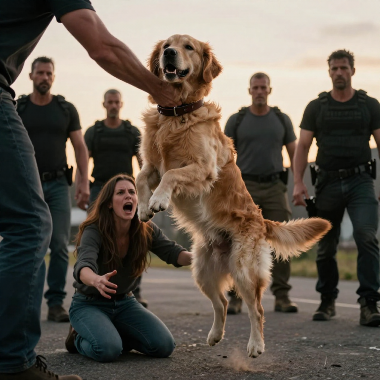 THEY THOUGHT CHOKING MY DOG WAS A GAME, BUT THE LAUGHTER DIED THE MOMENT FOUR STRANGERS STEPPED OUT OF THE SHADOWS. I watched in paralyzed horror as the leader of the pack lifted my terrified rescue dog off the pavement by his collar, the animal’s legs thrashing uselessly in the air while his friends howled with cruel amusement. I screamed until my throat tore, begging them to stop, but they only tightened their grip—until the air in the park suddenly grew heavy, and a silence colder than death fell over the group as the men they hadn’t noticed closed in.