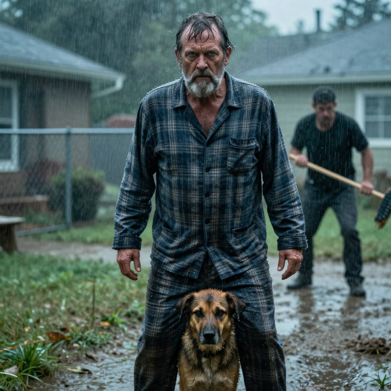 I WATCHED HIM RAISE THAT HEAVY BROOM OVER THE SHIVERING DOG CHAINED IN THE FREEZING MUD, SCREAMING WORDS THAT MADE MY STOMACH TURN, BUT BEFORE HE COULD STRIKE, I FORGOT MY BAD KNEES AND MY AGE, VAULTING THAT FENCE TO TAKE THE BLOW ON MY OWN SHOULDER AND LOOKING THE COWARD DEAD IN THE EYE.