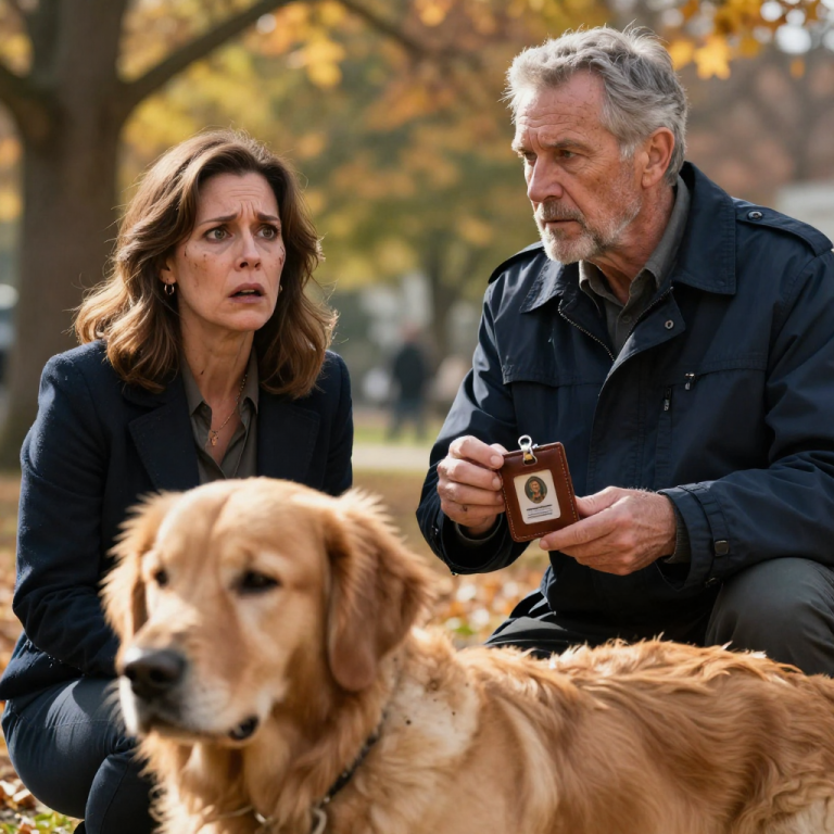 I WATCHED A WOMAN GRIND HER TERRIFIED DOG’S FACE INTO THE MUD WHILE A PARK FULL OF PEOPLE DID NOTHING BUT STARE IN SILENCE. SHE SCREAMED THAT IT WAS “DISCIPLINE,” BUT WHEN A GREY-HAIRED MAN STEPPED OUT OF THE CROWD AND FLASHED A BADGE, HER ARROGANCE EVAPORATED INTO PURE FEAR.