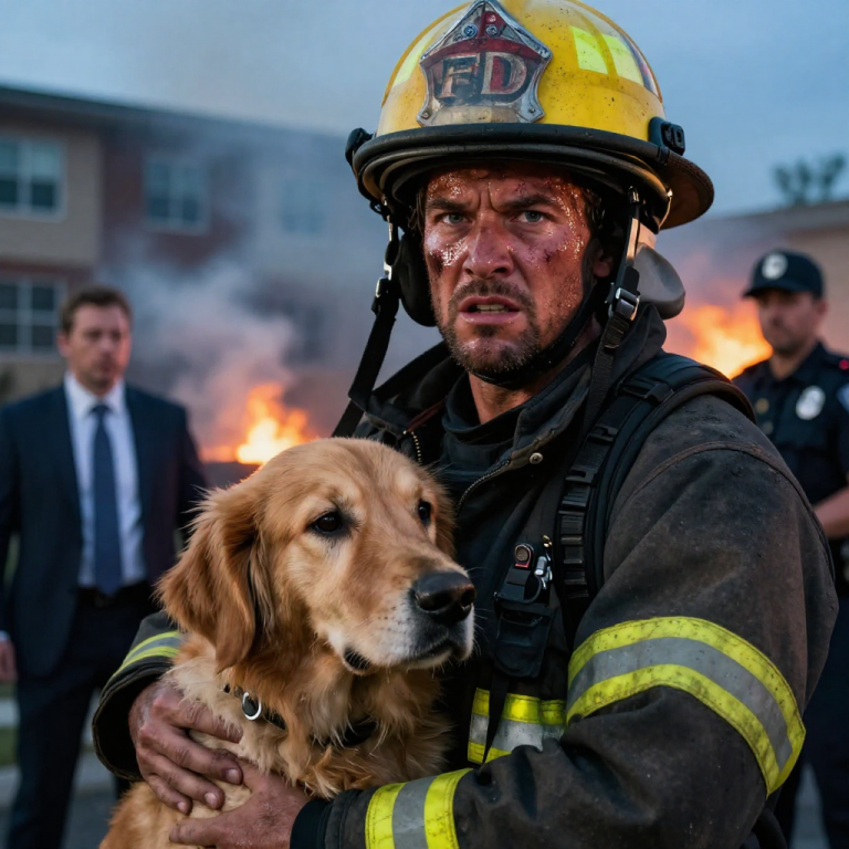HE LOOKED ME IN THE EYE AND SLAMMED THE GLASS DOOR SHUT, LOCKING HIS OWN DOG ON THE BURNING BALCONY JUST TO KEEP THE SMOKE AWAY FROM HIS FURNITURE. I HAVE SPENT FIFTEEN YEARS FIGHTING FIRES, BUT I HAVE NEVER FELT A HEAT AS DANGEROUS AS THE RAGE THAT TOOK OVER MY BODY WHEN I REALIZED HE WAS LEAVING HIM TO BURN.