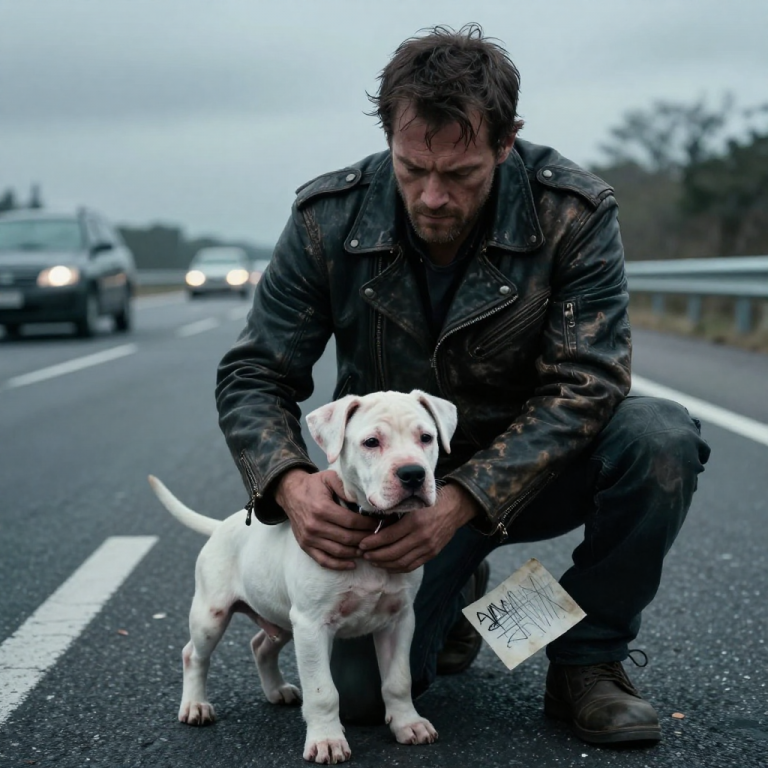 I WATCHED A TRUCKER THROW A PUPPY INTO 70MPH TRAFFIC—BUT THE CRUMPLED NOTE SHE WAS CARRYING REVEALED A CRIME SO DARK IT COULD DESTROY AN ENTIRE TOWN.