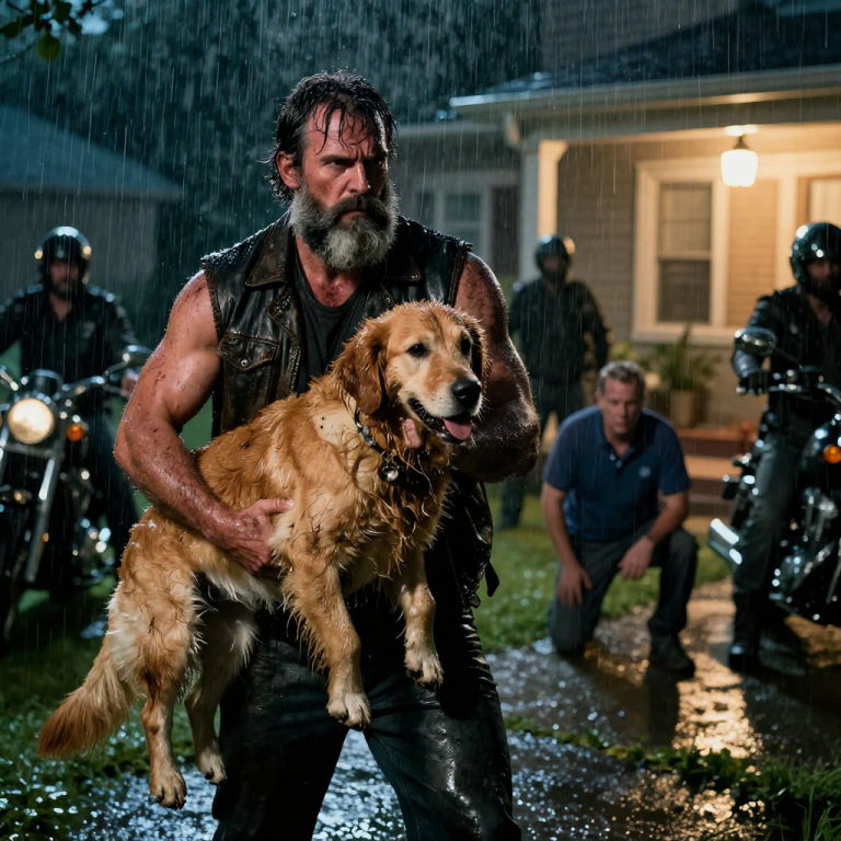 HE LAUGHED WHILE HIS DOG CHOKED IN THE RAIN, BUT WHEN THE ENGINES STOPPED OUTSIDE HIS GATE, HIS LAUGHTER TURNED TO SCREAMS.
