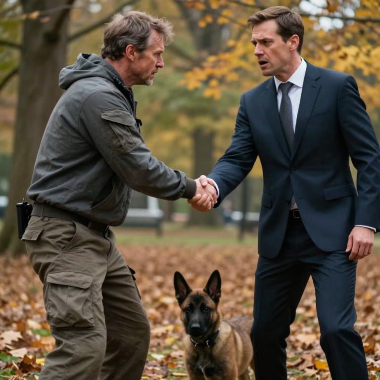 THE MAN LIFTED THE TERRIFIED DOG BY THE THROAT IN THE MIDDLE OF THE CROWDED PARK AND RAISED HIS FIST TO STRIKE, BUT HE DIDN’T SEE ME COMING UNTIL MY HAND LOCKED AROUND HIS WRIST WITH THE FORCE OF TWENTY YEARS OF SERVICE, AND I WHISPERED THE ONLY WARNING HE WAS EVER GOING TO GET.