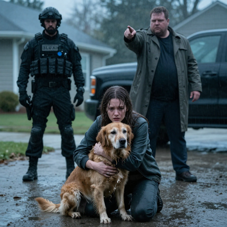 HE KICKED MY ARTHRITIC DOG INTO THE FREEZING MUD BECAUSE “RENTERS DON’T HAVE RIGHTS.” HE DIDN’T NOTICE THE BLACK TRUCK IDLING BEHIND HIM, OR THE MAN IN UNIFORM WHO JUST STEPPED OUT.