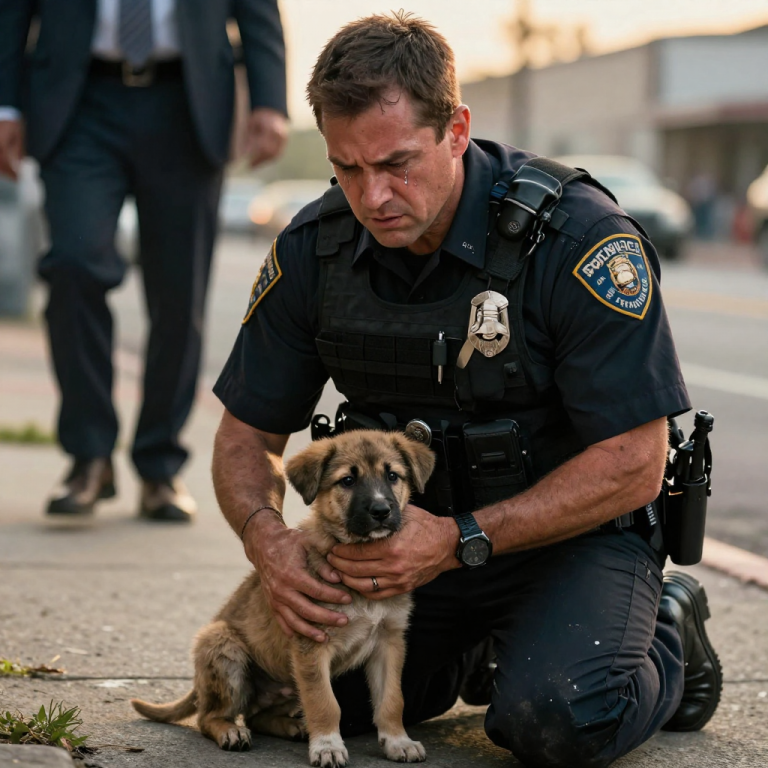 I SAW HIM RAISE HIS BOOT TO CRUSH THE HELPLESS PUPPY AND SCREAMED, “GET BACK!” BUT WHEN HE TURNED AROUND WITH A COLD SMILE, I KNEW SAVING THIS DOG WAS ABOUT TO COST ME MY CAREER.