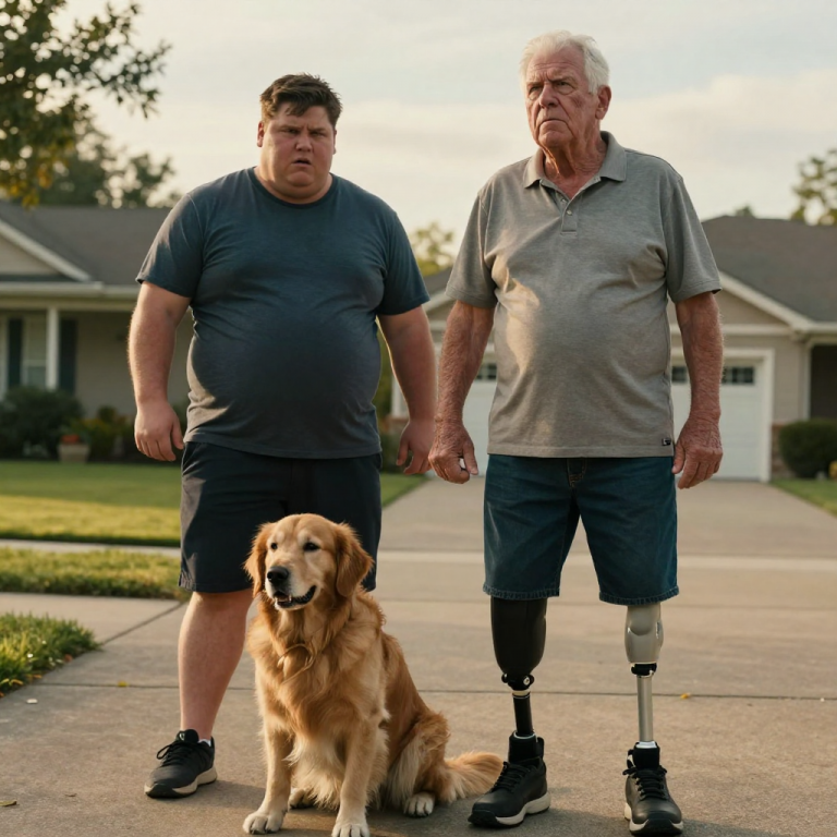 MY NEIGHBOR RAISED HIS BELT TO BEAT THE SCREAMING DOG, BUT HE FROZE WHEN THE DISABLED VETERAN GRIPPED HIS WRIST AND WHISPERED A WARNING THAT STOPPED THE WHOLE STREET.