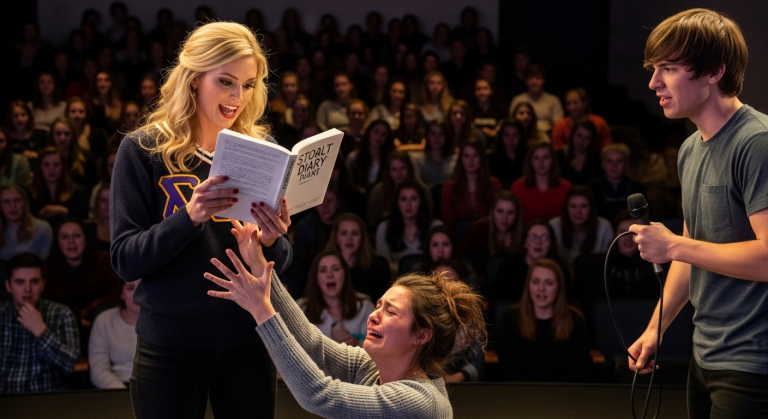 Als die toxische Queen Bee der Highschool das geheime Tagebuch der Außenseiterin vor der ganzen Schule leakt und sie eiskalt zu Boden stößt, ahnt niemand, dass der mysteriöse neue Austauschschüler gleich das Mikrofon schnappt und ihr dunkelstes Geheimnis droppt!