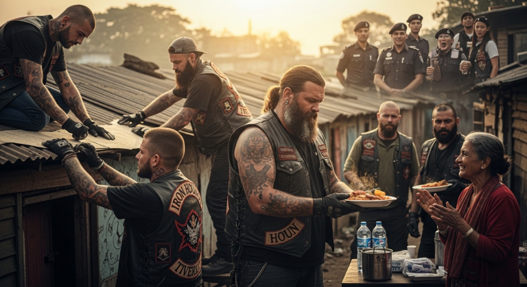 Diese berüchtigte Biker-Gang wurde als absolute kriminelle Bedrohung abgestempelt – bis sie im übelsten Slum der Stadt auftauchten und etwas Unfassbares taten, das selbst die härtesten Cops fassungslos machte und dir garantiert den Atem rauben wird.