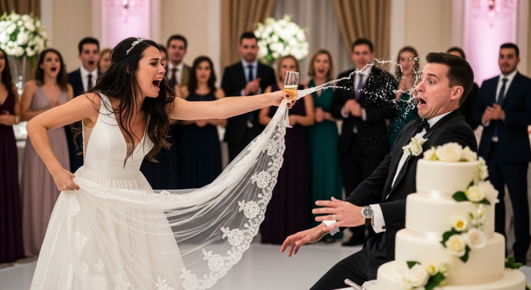 From White Dress to Red Flags: Diese Braut zerriss ihr 10.000€ Kleid, servierte Champagner direkt ins Gesicht und kickte ihren Cheating Groom in den Wedding Cake – weil er es mit ihrer EIGENEN Schwester trieb! Der Plot Twist am Ende zerstört alles.