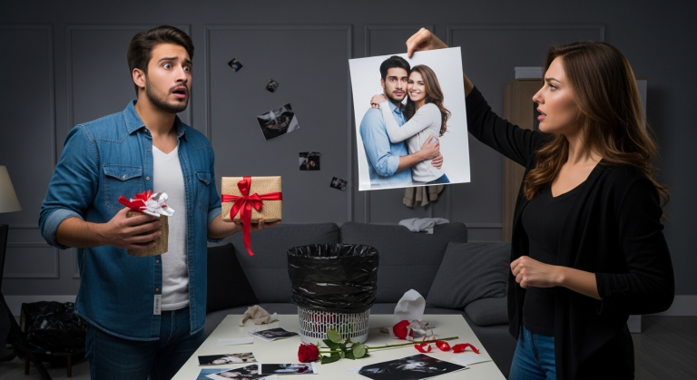 Er warf die Rosen in den Müll, zerriss ihr Geschenk und schrie sie an – doch als sie ihm DAS Foto ins Gesicht schleuderte, wurde sein krankes Doppelleben vor der ganzen Welt entlarvt. Karma is a beast!