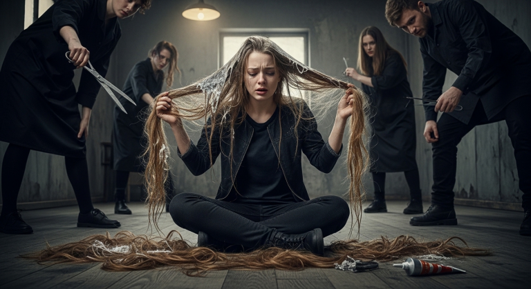 They thought cutting her hair was just a „makeover“ prank, but when the truth about those golden locks hit the fan, the whole school went nuclear—now the Mean Girls are facing a debt they can’t pay back.