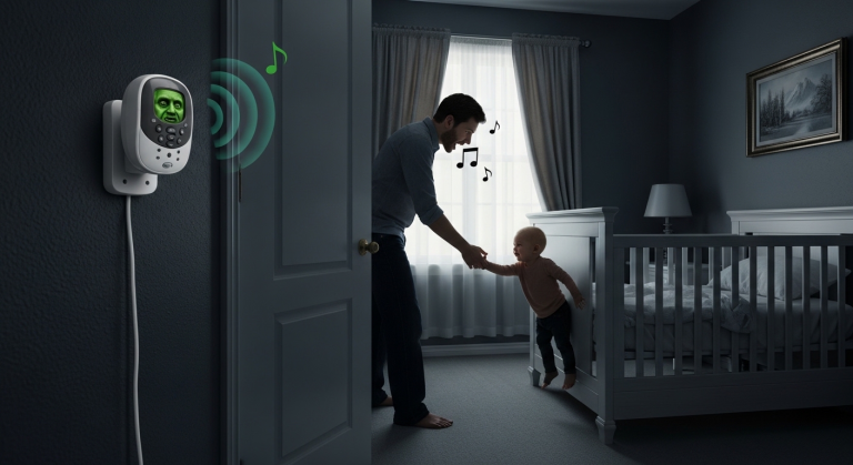 Er hörte eine unheimliche Stimme aus dem Babyfon und rannte ins Zimmer – das Kinderbett war leer. Was er dann spürte, ließ ihm das Blut gefrieren. Eine Horror-Story, die dich wachhält!