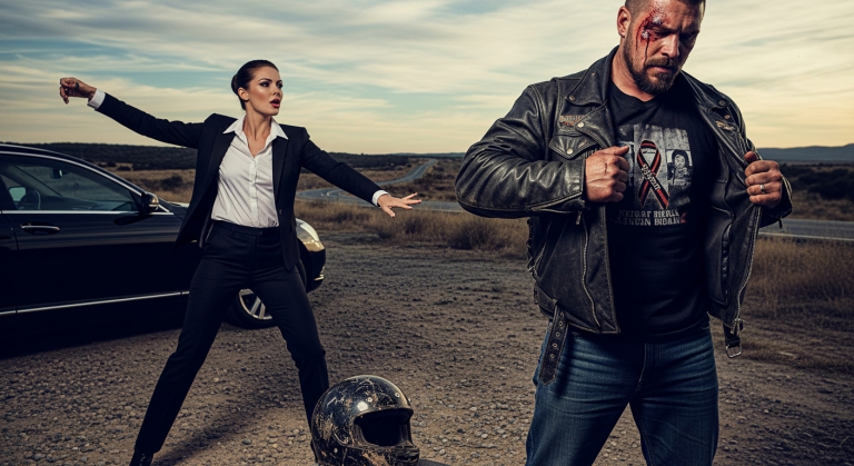 Diese arrogante Rich-Bitch dachte, sie könnte den blutenden Biker wie Trash behandeln und seinen Helm in den Dreck werfen – bis er aufstand und das herzzerreißende Geheimnis unter seiner zerschundenen Lederjacke enthüllte. Was dann passierte, bricht dir das Herz!